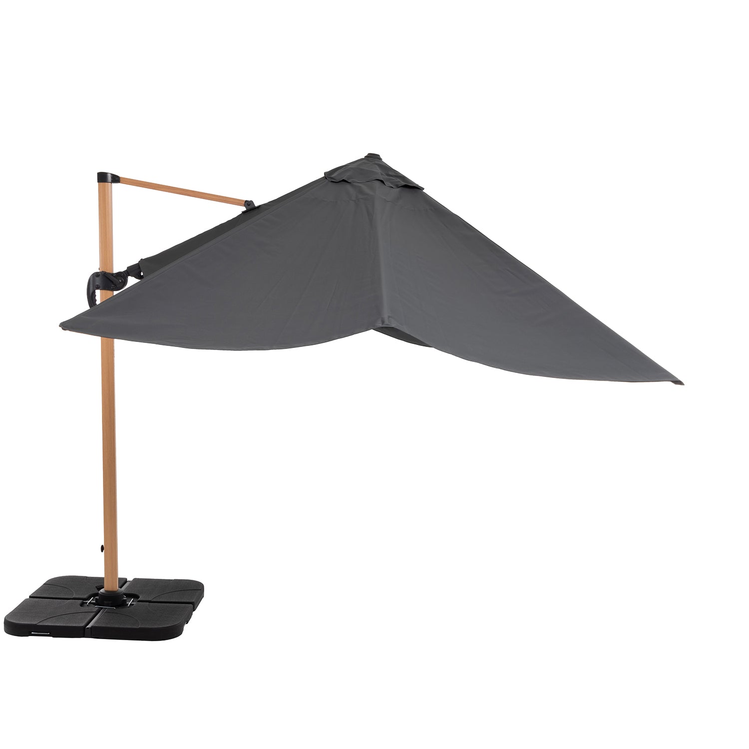 VESTIAMO CASA GIARDINO - Ombrellone da giardino Rettangolare struttura in alluminio Effetto Legno Tessuto Grigio 3x4 metri